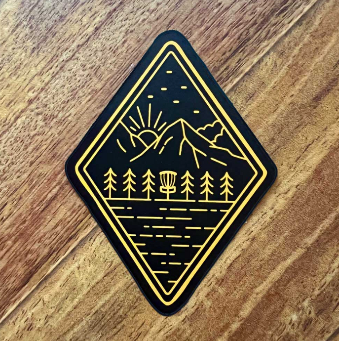 Gold and Black Mountain Diamond Sticker