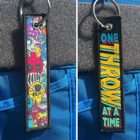 One Throw Disc Golf Fabric Keychain