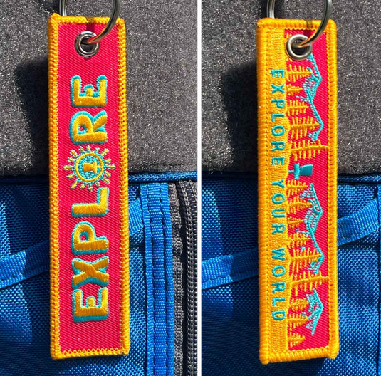Explore Your World Disc Golf Fabric Keychain
